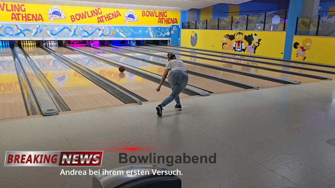 Andrea im Bowlingcenter in San Giuseppe